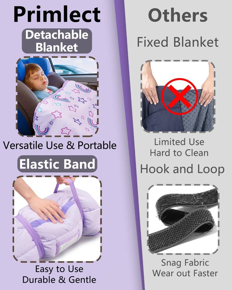 PRIMLECT Toddler Nap Mat with Detachable Blanket and Removable Pillow, Kids Sleeping Bag 55''x35'' for Daycare Preschool Kindergarten, Toddler Sleeping Mat for Boys and Girls - Image 3